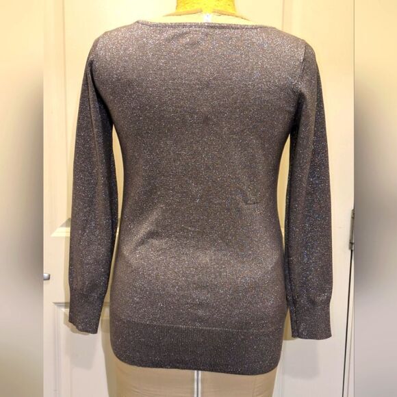 $5 Item! Premise Studio XL Embellished Collar Metallic Sparkle Stretch Sweater - Picture 6 of 8